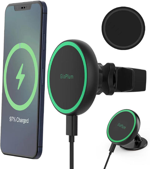Magnetic Wireless Car Charger Mount Compatible with Magsafe iPhone 15/ iPhone 14/iPhone 13, Fast Charging Air Vent Magnet Accessories Car Phone Ho...