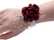 Girl Bridesmaid Wrist Corsage Bridal Silk Wrist Flower with Faux Pearl Bead Stretch Bracelet Wristband Gold Leaf for Wedding Prom Hand Flowers Dec...