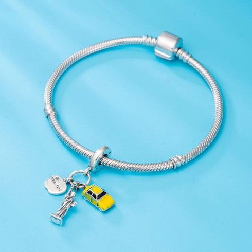 ARTCHARM I Love New York Statue of Liberty Charm 925 Sterling Silver European-Style Bead Charm...