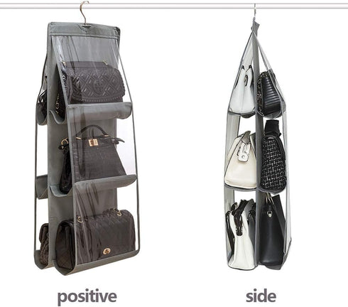 DIOMMELL Purses Hanger Hanging Handbag Organizer Bags Storage Holder for Closet with 6 Larger Pockets...