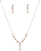 Fashion Jewelry Set Rose Gold Plating Flower Necklace Earrings Set...