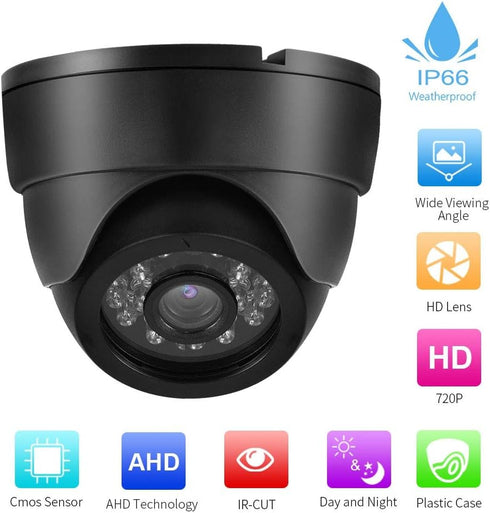 720P AHD Infrared Camera, CCTV Surveillance Security Camera with 24 Infrared Light Night Monitor, for Home Security System(NTSC)...