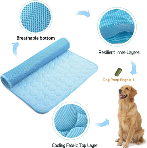 MICROCOSMOS Summer Cooling Mat & Sleeping Pad- Water Absorption Top, Materials Safe, Easy Carry, EZ Clean. Keep Cooling for Pets, Kids and Adults....