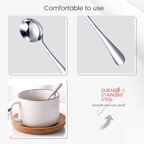 LOVEINUSA 20PCS Mini Coffee Spoons, 4.6 Inch Tea Spoons Demitasse Espresso Spoons Stainless Steel for Soup Dessert Ice Cream Cake...