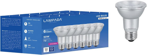 PAR20 LED Dimmable Flood Light Bulb, Dimmable Bulbs for Range Hood Lights, Ceiling Fan, Table Light, 50W Equivalent, 500 Lumens, 5000K Bright Whit...