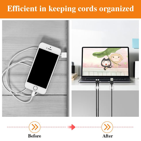 Shintop Cable Clips, 16 Pack White Cord Holder Adhesive Cable Organizer Wire Holder for Organizing Phones Chargers Desk Nightstand Car...