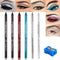6Pcs White Silver Black Brown Smokey Colored Shimmer Glitter Gel Eyeliner Pencil Pen Set,Eye Liner Shadow Pencils colorful Kit 6??,12??...
