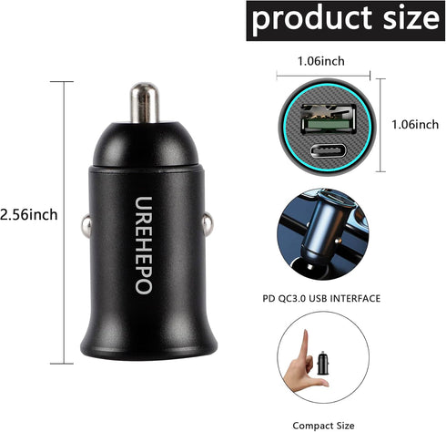 USB C Car Charger, 45W Dual Ports Fast Charge Car Charger Adapter, PD30W&QC3.0 Car Charger Compatible with iPhone 14 13 12 11 Pro Max, iPad Pro, S...