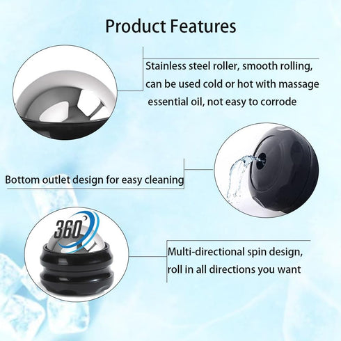 Cold Massage Roller Ball - Gifts for Men Women Teens Boys?Stays Cold for 6 Hours, Home Office Travel Essentials,Sports Fitness Relaxations Gift,Ra...