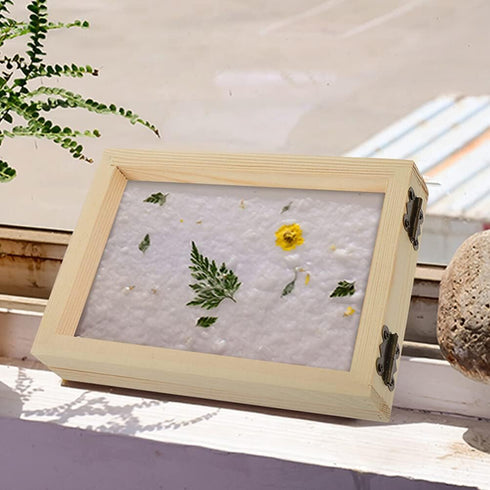 TOYANDONA 4Pcs Wooden Paper Making Screen, Paper Making Mould and Deckle Wooden Paper Making Frame for DIY Paper Crafts (5 x 7)...