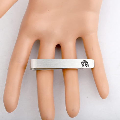 Anatomical Medical Pulmonary Lung Tie Clip RT Pulmonologist Doctor Engraved Tie Bar Medical Gifts for Men...