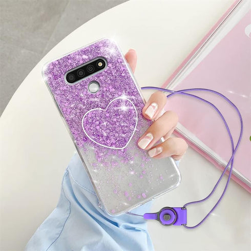 for LG Stylo 6 Phone case, Suitable for Girls and Women, Soft TPU Cushion to Protect The Cute Phone case, with Bracket and Lanyard, Suitable for S...