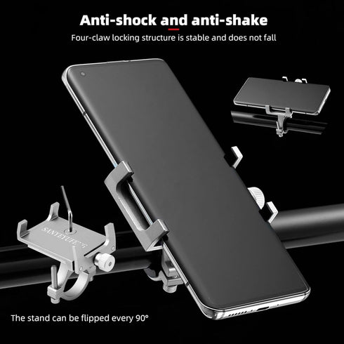 Bike Phone Holder 2 PCS Aluminum Alloy Lightweight Bicycle Motorcycle Handlebar Phone Mount Holder Universal Compatible with Phones of Different S...