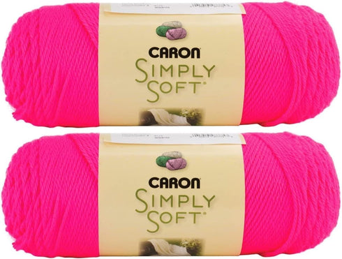 Bulk Buy: Caron Simply Soft Yarn Solids (2-Pack) (Neon Pink)...