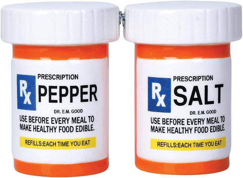 Pacific Giftware RX Pharmacy Presciption Bottles Ceramic Magnetic Salt and Pepper Shaker Set...