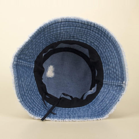 Distressed Denim Bucket Hat Ripped Frayed Edge Sun Hat for Women Men...