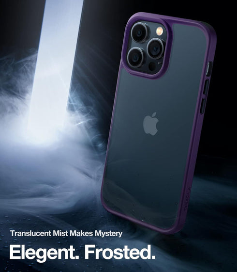 TORRAS Shockproof Designed for iPhone 14 Pro Max Phone Case, Military Grade Drop Protection, Protective Black Hard Back Slim Thin Translucent iPho...