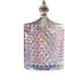 1PCS 300ml/10oz Empty Cylindrical Diamond Crystal Glass Candy Dish Bowl Jars Pots Cans Sample Packing Dispenser Container Storage with Caps for Sn...
