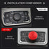 LECART for Jeep Grand Cherokee Accessories 2014-2021 Central Multimedia 4WD Switch Knob Cover Aluminum Alloy Red 1 Pack...
