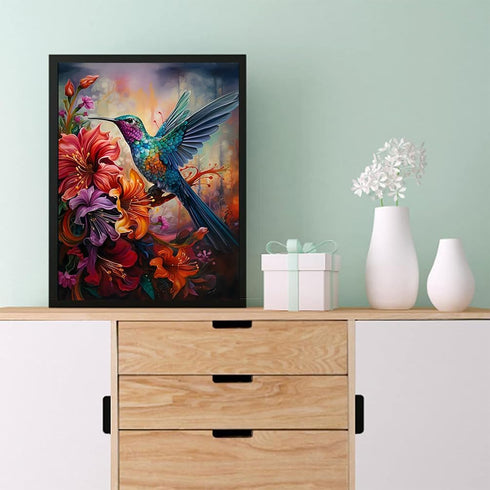 igoodom 5D Hummingbird Diamond Painting Kits for Adults and Beginners, DIY Diamond Art Kits Round Full Drill Gem Painting Art and Crafts for Wall ...