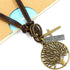 Tree of Life Pendant Necklace Leather Cross Circle Pendant Leather Cord for Women Men Adjustable Tree of Life Leather Cord Pendant Jewelry...