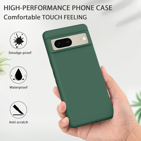 Amzpas Silicone Phone Case Compatible with Google Pixel 7, Soft Protective Smart Phone Case for Women Men, Durable Anti-Scratch Shockproof Phone C...