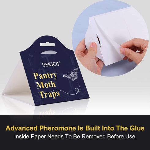 Moth Traps for Pantry Moths, 16 Pack Kitchen Moth Traps with Pheromones Prime, Non-Toxic Easy Setup Sticky Glue Trap for Food and Cupboard Moths i...