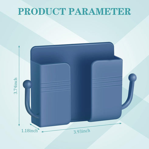 6 Pieces Wall Mount Phone Holder Self-Adhesive Wall Beside Organizer Storage Box Plastic Charging Phone Stand Remote Wall-Mounted Phone Brackets H...