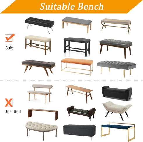 Stretch Jacquard Dining Bench Cover - Anti-Dust Removable Bench Slipcover Washable Seat Cushion Protector for Bedroom, Kitchen, Hotel, Banquet (Be...