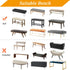 Stretch Jacquard Dining Bench Cover - Anti-Dust Removable Bench Slipcover Washable Seat Cushion Protector for Bedroom, Kitchen, Hotel, Banquet (Be...