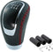 6 Speed Shift Knob Manual Shifter Knobs Handle Leather Gear Stick Driving Transmission Fit Most Car Truck SUV Vehicles (Black+Red Line)...