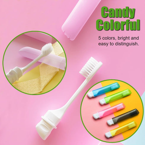 WSSROGY 15 Pack Travel Toothbrush Bulk Folding Toothbrush with Toothbrush Box Potable Travel Toothbrush for Travel Camping Home...
