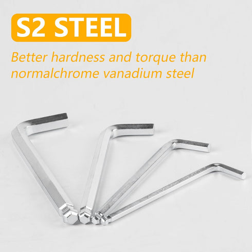 9 Pcs Hex Key Set, L Shape Metric, High Hardness, Harden CRV Steel, Size 1.5-10mm/1/16 to 3/8 Inch, Ball End Hex Allen Key Wrench Kit...