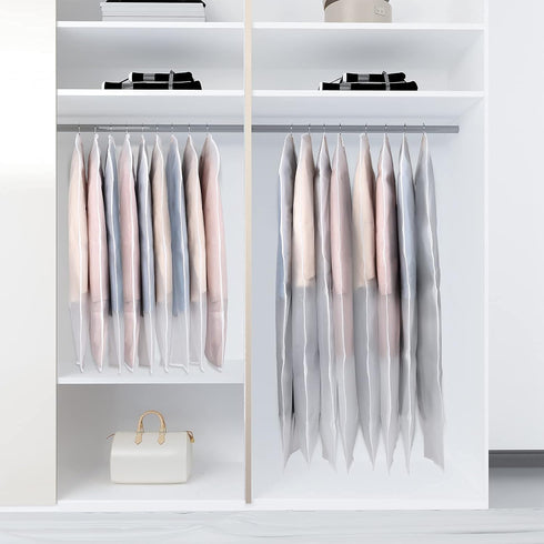 Univivi Clear Garment Bags for Hanging Clothes 60 inch Clear Dress Bags for Storage 6Pack Suit Cover for Long Gown Coat...