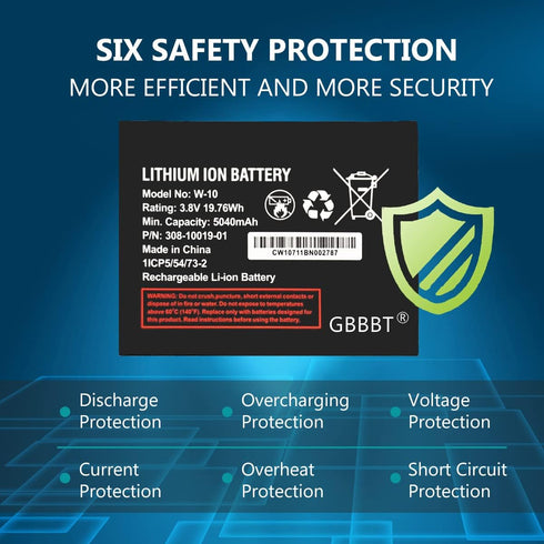 W-10 Battery, 5040mAh 3.8V Replacement Battery for Netgear MR1100 AT&T Nighthawk M1 LTE Mobile Hotspot Router Netgear 308-10019-01 W-10...