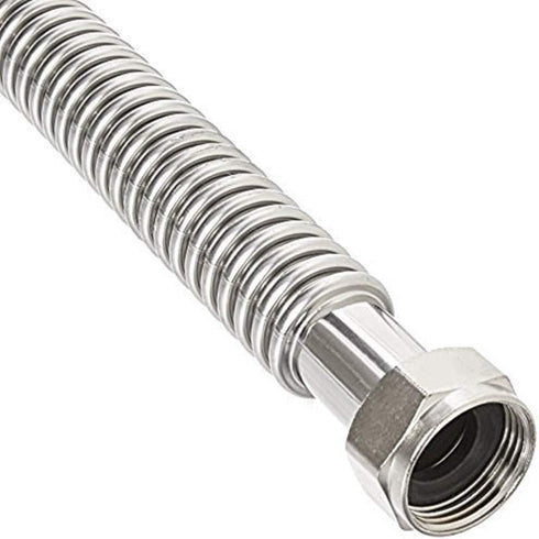 EZ-Fluid 12" x 3/4-Inch FIP x 3/4-Inch FIP, Corrugated Flexible Stainless Steel Water Heater Connector Supply Line for Female Iron Water Pipes Fit...