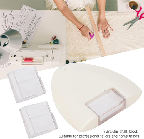 Tailors Chalk, Triangle Tailor's Wheel Fabric Marker Professional Sewing Fabric Tools Embroidery Craft Accessories(white)...