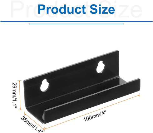 MECCANIXITY 6 Pack Acrylic Shelves for Wall Storage, 4 Inch Floating Shelves Display Shelf for Bathroom, Bedroom, Living Room, Home Decor, Black...