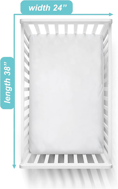 TL Care Supreme 100% Natural Cotton Jersey Knit Mini Crib Sheet, White, 24" x 38", Soft Breathable, for Boys and Girls...