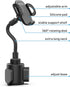 Cup Car Phone Holder for Car, Car Cup Holder Phone Mount, Universal Adjustable Gooseneck Cup Holder Cradle Car Mount for Cell Phone iPhone,Samsung...