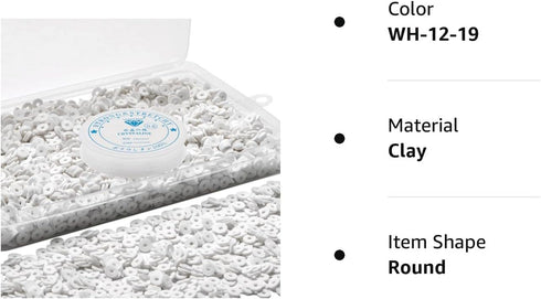 4000 Pcs White Clay Beads for Bracelets Making, Polymer Spacer Flat Beads DIY for Jewelry Necklace Earring Making Kit, Preppy Aesthetic Heishi Hes...