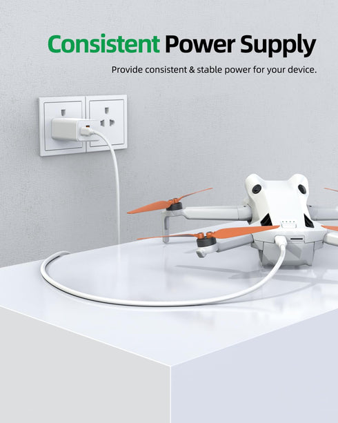 30W USB-C Charger Fit for DJI Mini-2-SE, Mini-4-Pro, Mini 3 Pro, Mini 2, Mini 3, 4, Osmo Pocket 3, Avata, Mini SE Fast Charging,Dual Port Type C W...