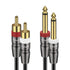 J&D Dual 1/4 inch TS to Dual RCA Cable, Heavy Duty 1/4 Male to RCA Male Adapter Stereo Audio Interconnect Quarter inch Cable, 3 Feet...