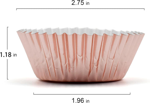 200 Pcs Rose Gold Foil Cupcake Liners Standard Baking Cups Muffin Paper Cases...