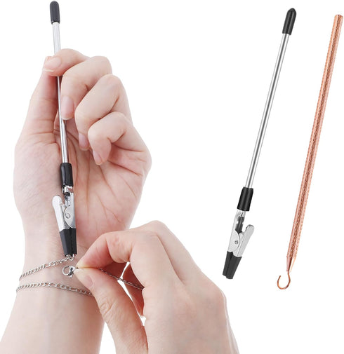 2pcs Bracelet Helper Tool Metal Clasp Fastener Helper Hand Tool for Jewelry bracelet Assistance too Necklace Jewelry Watch Clasp Helper Portable B...