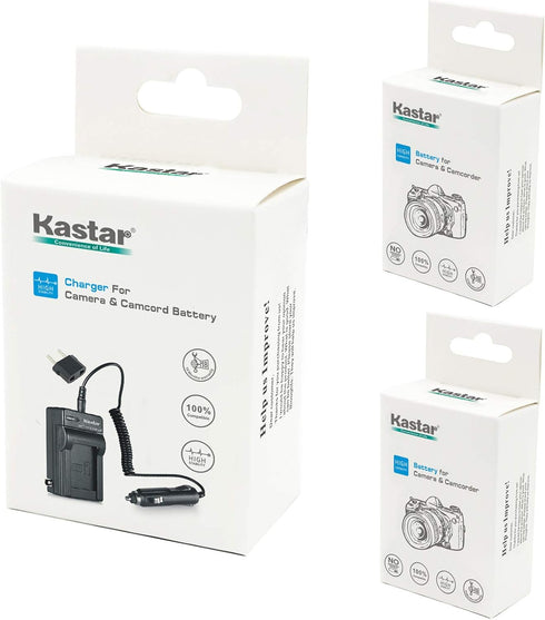 Kastar Battery 2 Pack and Charger Replacement for Fuji NP-45 NP-45A NP-45B NP-45S Battery, BC-45B Charger, XP10 XP11 XP15 XP20 XP21 XP22 XP30 XP31...