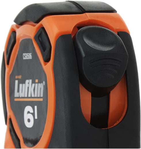 Crescent Lufkin 1/2" x 6' Mini Hi-Viz® Orange Yellow Clad Keychain Tape Measure - Counter Display - CS8506 , Black...