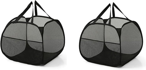 Collapsible laundry baskets - Mesh Pop Up Laundry Basket, Space-Saver with Side Pocket - Portable & Versatile Bathroom and Home Organizer for Laun...