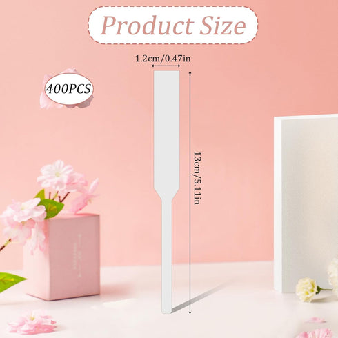 400 Pcs Fragrance Test Strips Perfume Testers Strips Perfume Test Strips Paper Disposable White Perfume Paper Strips Essential Oils Test Card Blot...