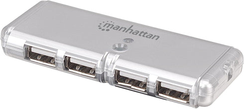 Manhattan 4-Port Hi-Speed USB Pocket Hub - Silver (160599)...